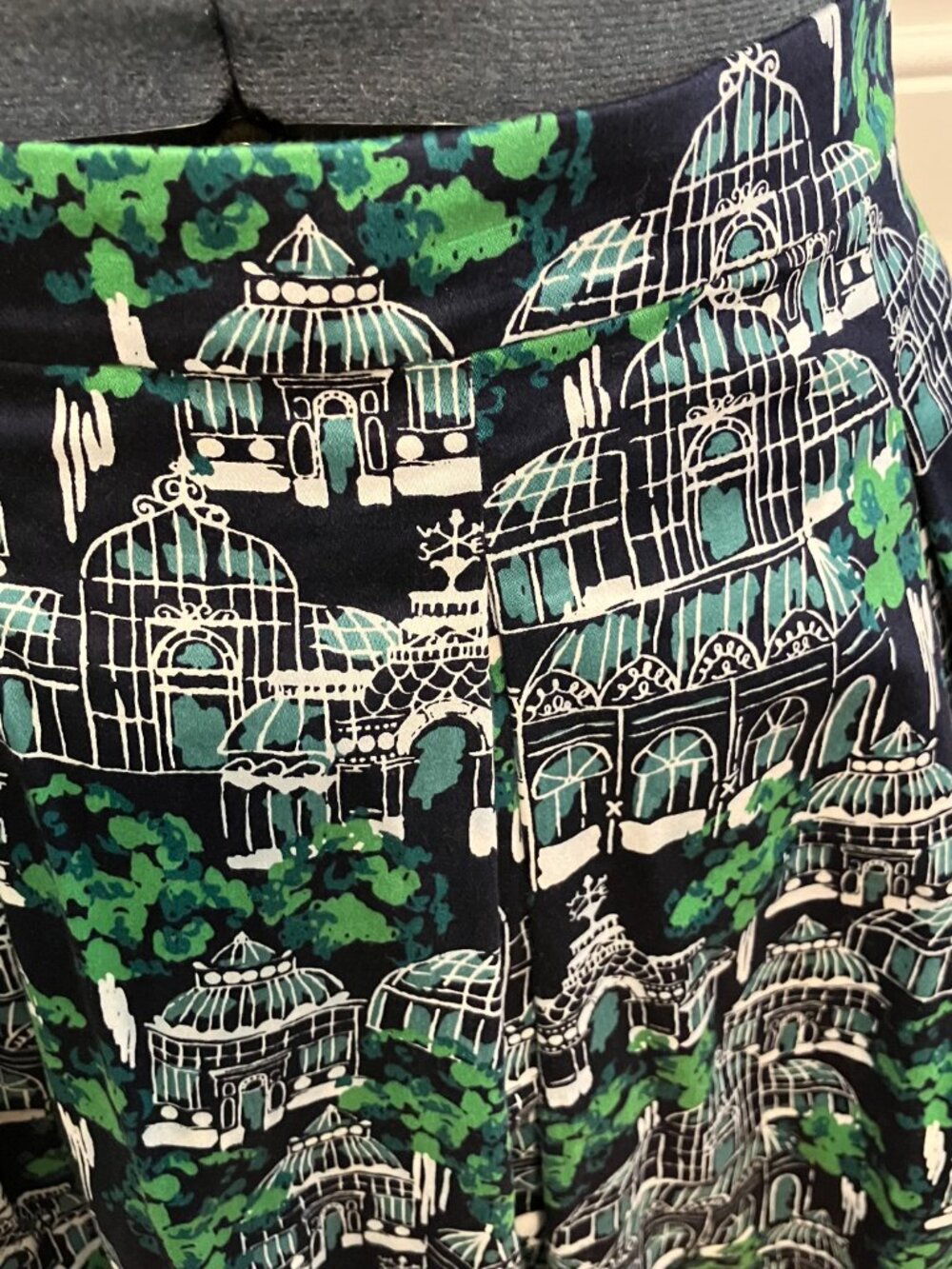 Boden Blue/Green/White Cotton Lined Skirt Size 6R - Picture 6 of 7